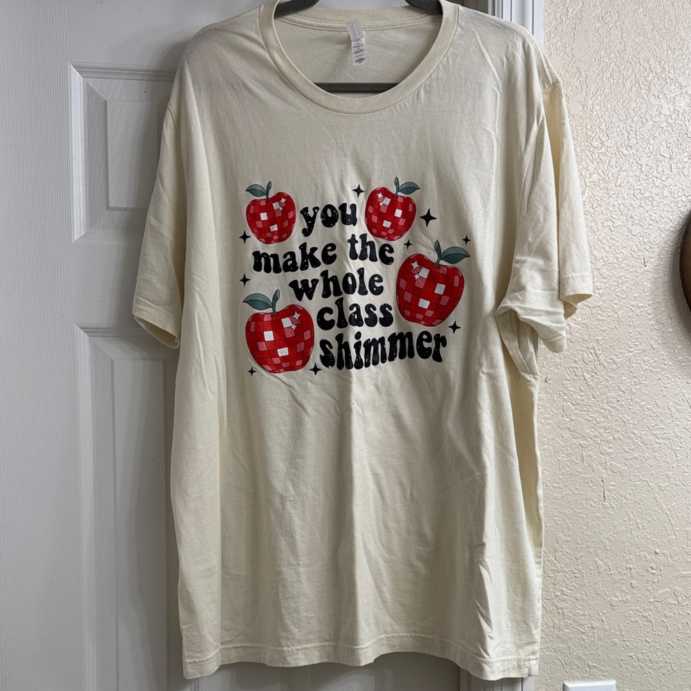 Teacher T-Shirt with Red Apple Design